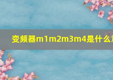 变频器m1m2m3m4是什么意思