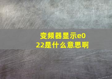 变频器显示e022是什么意思啊