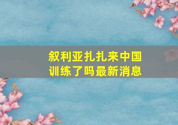 叙利亚扎扎来中国训练了吗最新消息