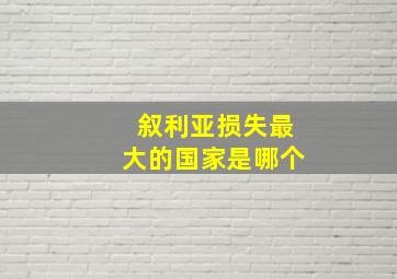 叙利亚损失最大的国家是哪个