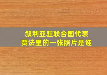 叙利亚驻联合国代表贾法里的一张照片是谁