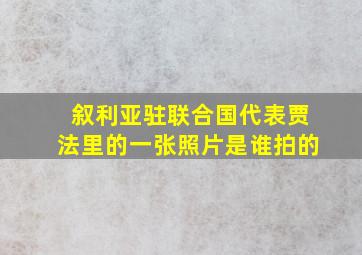 叙利亚驻联合国代表贾法里的一张照片是谁拍的