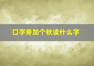 口字旁加个秋读什么字