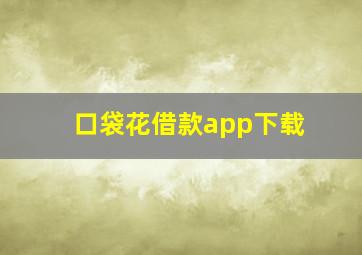 口袋花借款app下载