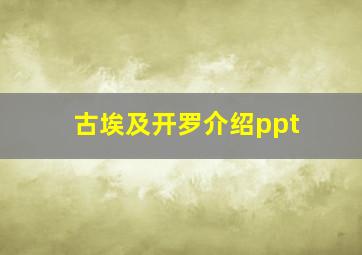 古埃及开罗介绍ppt