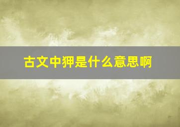 古文中狎是什么意思啊