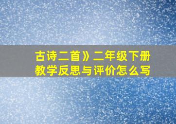 古诗二首》二年级下册教学反思与评价怎么写