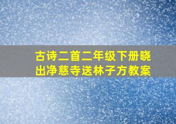 古诗二首二年级下册晓出净慈寺送林子方教案