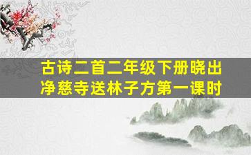 古诗二首二年级下册晓出净慈寺送林子方第一课时