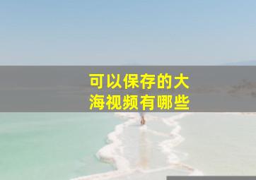 可以保存的大海视频有哪些