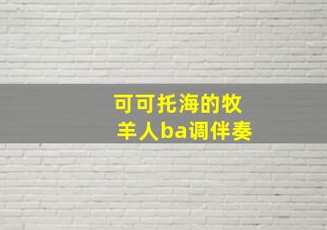 可可托海的牧羊人ba调伴奏