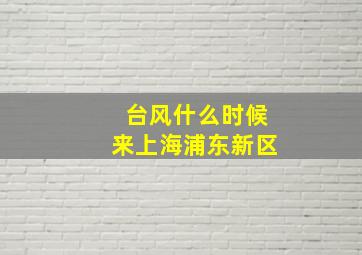 台风什么时候来上海浦东新区