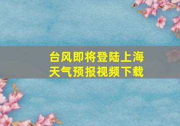 台风即将登陆上海天气预报视频下载