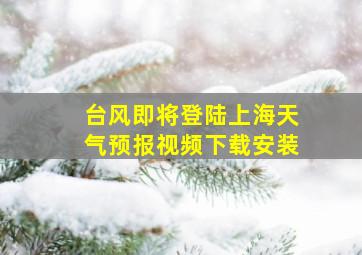 台风即将登陆上海天气预报视频下载安装