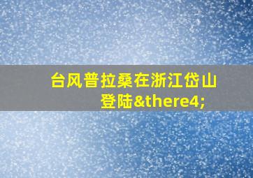 台风普拉桑在浙江岱山登陆∴