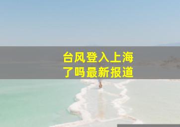 台风登入上海了吗最新报道