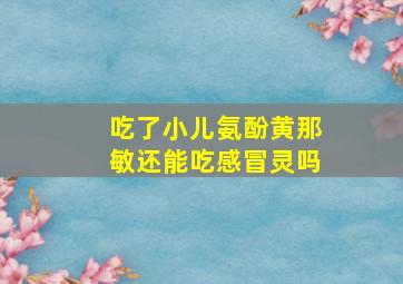 吃了小儿氨酚黄那敏还能吃感冒灵吗