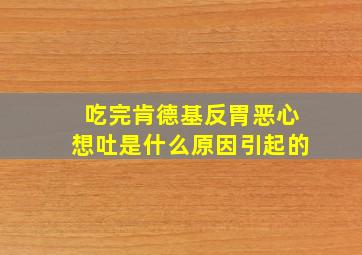 吃完肯德基反胃恶心想吐是什么原因引起的