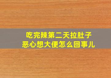 吃完辣第二天拉肚子恶心想大便怎么回事儿