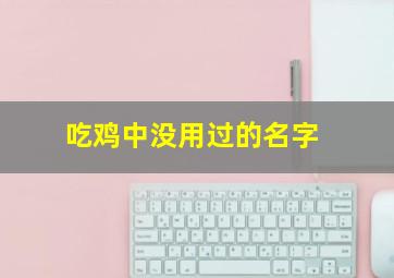 吃鸡中没用过的名字