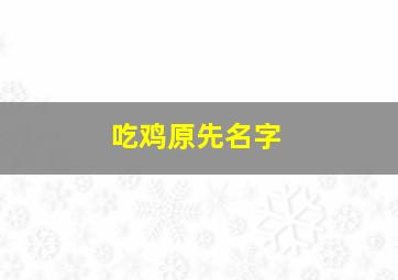 吃鸡原先名字