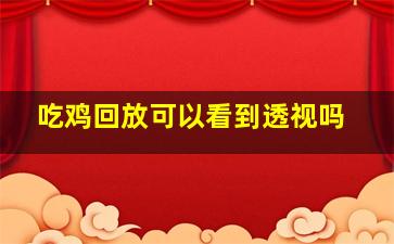 吃鸡回放可以看到透视吗