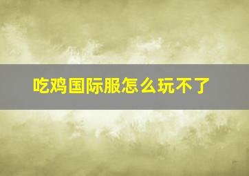 吃鸡国际服怎么玩不了