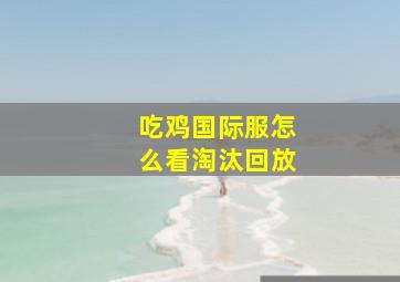 吃鸡国际服怎么看淘汰回放