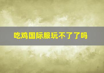 吃鸡国际服玩不了了吗