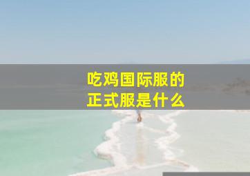 吃鸡国际服的正式服是什么