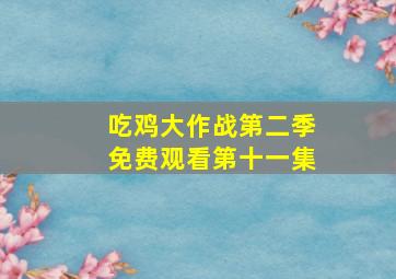 吃鸡大作战第二季免费观看第十一集