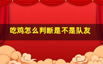 吃鸡怎么判断是不是队友