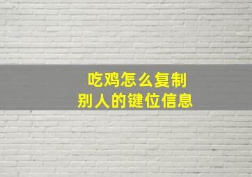 吃鸡怎么复制别人的键位信息