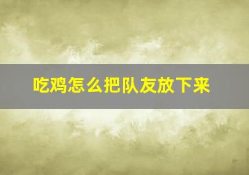 吃鸡怎么把队友放下来