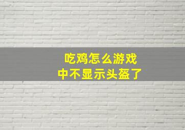 吃鸡怎么游戏中不显示头盔了