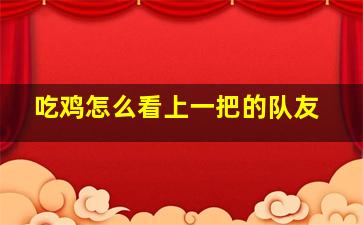 吃鸡怎么看上一把的队友