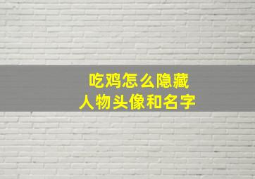 吃鸡怎么隐藏人物头像和名字