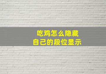 吃鸡怎么隐藏自己的段位显示