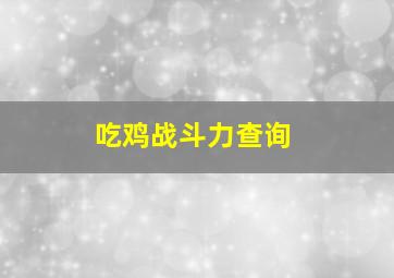 吃鸡战斗力查询