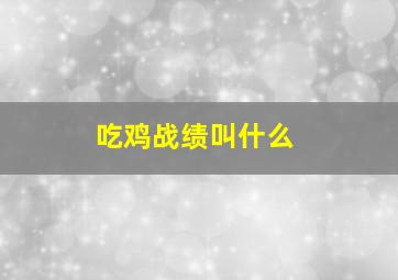 吃鸡战绩叫什么