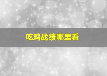 吃鸡战绩哪里看