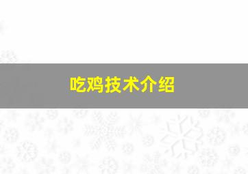 吃鸡技术介绍