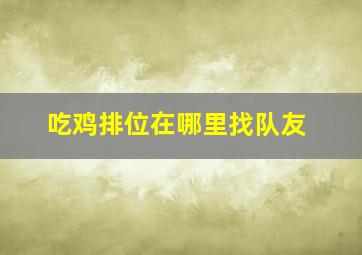 吃鸡排位在哪里找队友