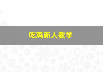 吃鸡新人教学