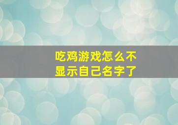 吃鸡游戏怎么不显示自己名字了