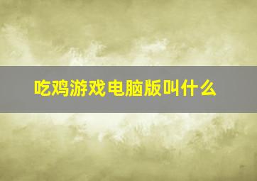 吃鸡游戏电脑版叫什么