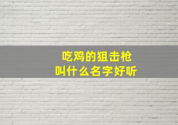 吃鸡的狙击枪叫什么名字好听