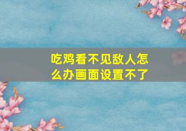 吃鸡看不见敌人怎么办画面设置不了