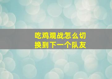 吃鸡观战怎么切换到下一个队友