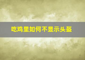 吃鸡里如何不显示头盔